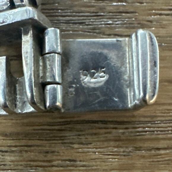 Mens Vintage Harley Davidson Bike Chain Sterling Silver Bracelet - Picture 4 of 7